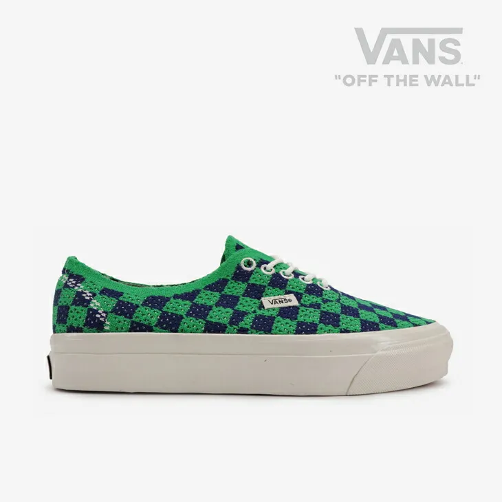 ・VANS Premium｜Authentic 44 Lx Engineered Knit Punk Check/ ヴァンズ/オーセンティック ラックス エンジニアード ニット パンク チェック/グリーンｘネイビー #
