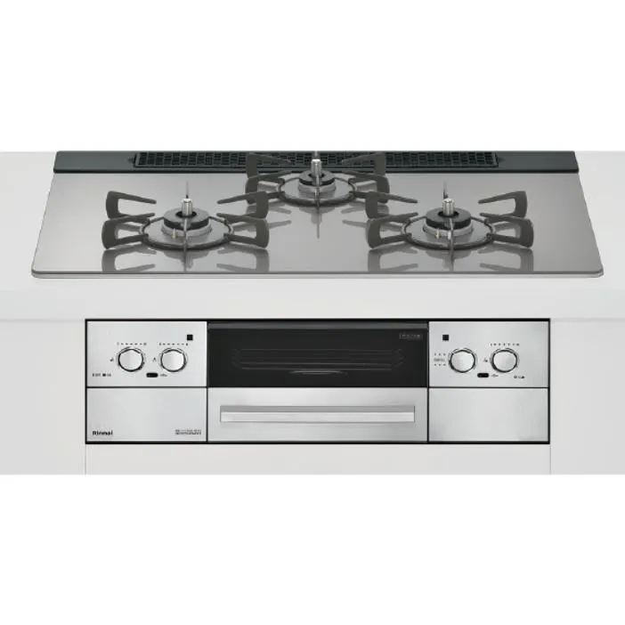 【当店の工事利用者限定】RHS71W33L25RSTW リンナイ ベイズ トップ幅75cmタイプ カームシルバーガラストップ  レンジフード連動対応