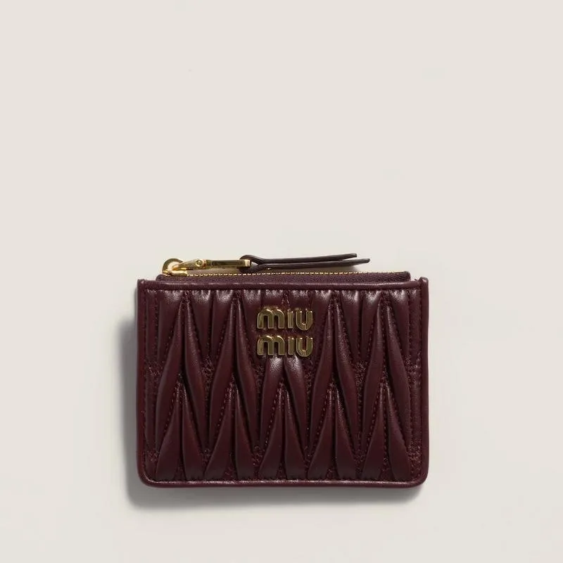 ミュウミュウ MIU MIU マテラッセ ナッパレザー カードホルダー 5MC093_AFPP_F0007【ボルドー 】【送料無料】【正規品】