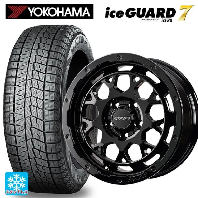 送料無料 スタッドレスタイヤホイール 4本セット 2025年製 205/60R16 96Q XL ヨコハマ アイスガード7(IG70) レイズ RS