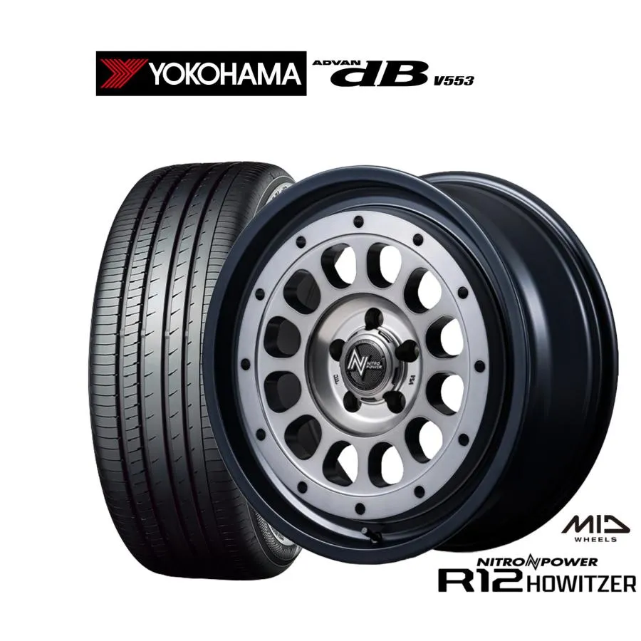 サマータイヤ ホイール4本セット MID ナイトロパワー R12 ハウザー ヨコハマ ADVAN アドバン dB(V553) 245/50R18