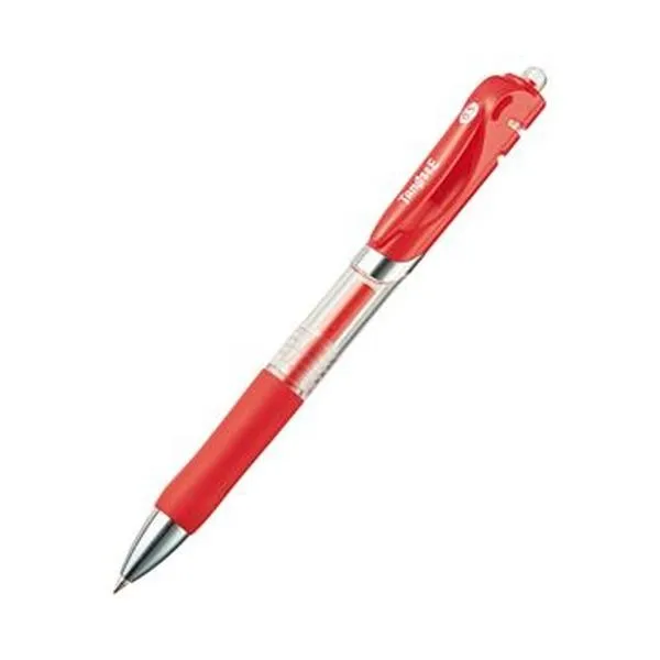 （まとめ）TANOSEE ノック式ゲルインクボールペン 0.5mm 赤 1セット（10本）【×20セット】[21]