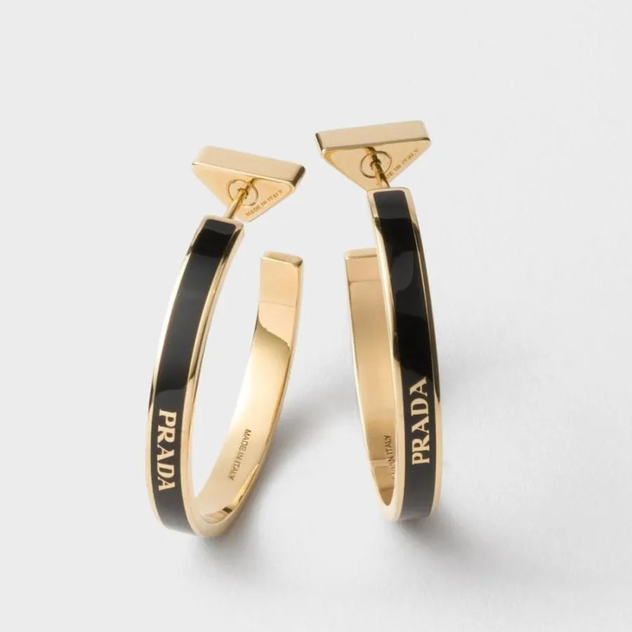 プラダ PRADA 2026春夏 レディース メタル ピアス1IO347_2BA6_F0J05【ブラック/ゴールド 】【送料無料】【正規品】