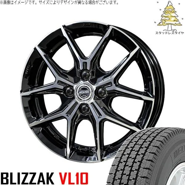 プロボックス 155/80R14 スタッドレス | ブリザック VL10A \u0026 スマック+EK M1 14インチ 4穴100