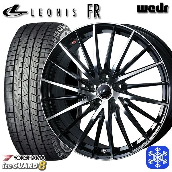 4/17〜19 P10倍 215/50R18インチ ヨコハマ アイスガード IG80 5H114.3 スタッドレスタイヤホイール4本セット ウェッズ レオニス FR PBMC