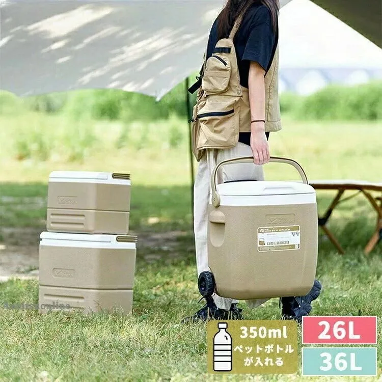 クーラーボックス キャスター付き 収納ボックス クーラーバッグ スポーツ クーラーバッグ60L 大型 キャリーハンドル 26L 36L アウトドア キャンプ 大容量 高保冷力 ハードクーラー 持ち運び 保冷ボックス キャンプ用品 レジャー バーベキュー