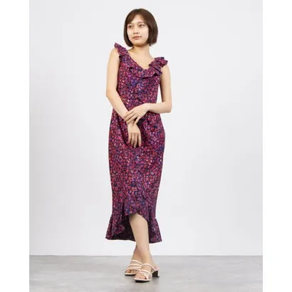 フェイズ エイト Phase Eight Viola Frill Dress （Navy/Multi）