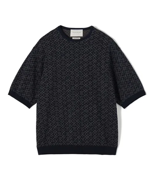 セーター ニット TOMORROWLAND tricot ジオメトリック柄 コットンハーフスリーブ ニット メンズ