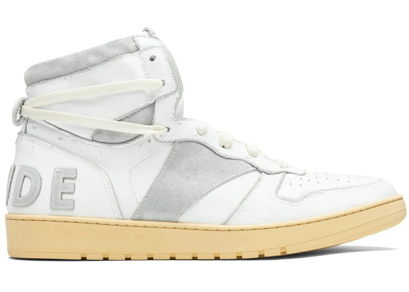 ルード 白色 ホワイト 灰色 グレー ナチュラル スニーカー メンズ RHUDE RECESS HI WHITE GREY NATURAL SOLE / WHITE GREY NATURAL