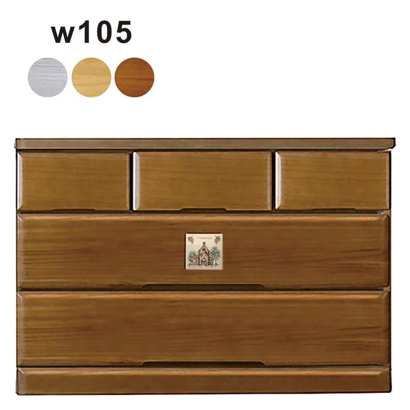 【25 26日 ポイント10倍】ローチェスト 幅105cm 3段 完成品 国産 桐材 木製 タンス 和モダン リビング収納 寝室 桐無垢集成材 ウレタン塗装