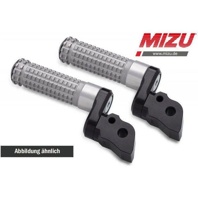 ミズ アジャスタブル レーシング フットペグ ABE認可品 ブラック/シルバー ｜ 409ST2210014 MIZU