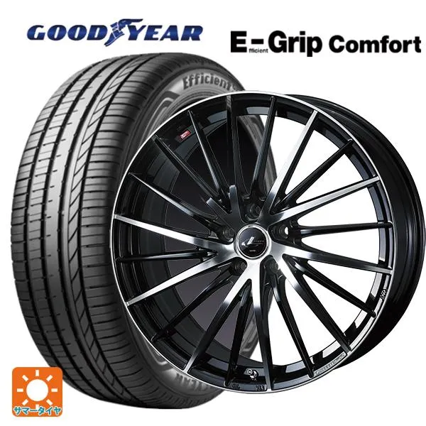 送料無料 サマータイヤホイールセット 215/45R18 93W XL グッドイヤー エフィシェントグリップ コンフォート ウェッズ レオニス FR