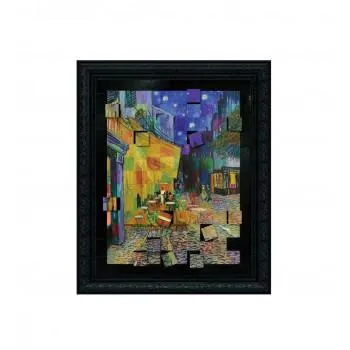 名画モザイクアート 〜アートフレーム〜 Mサイズ ゴッホ「夜のカフェテラス」 AM-09002