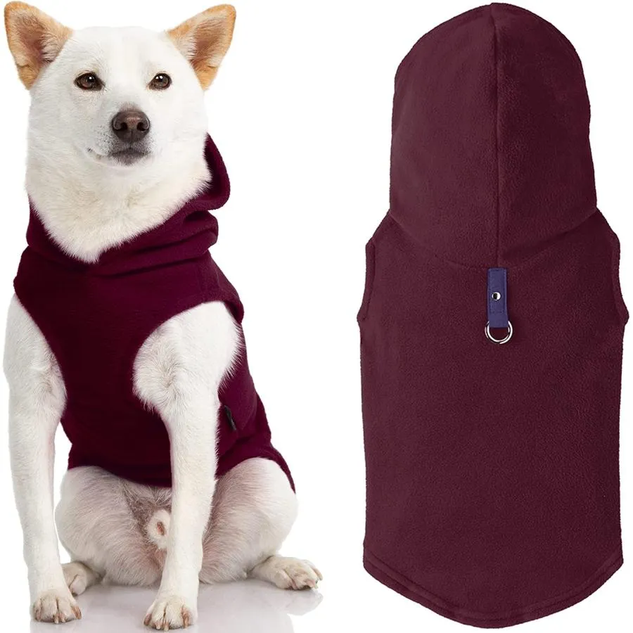 【並行輸入品】 Gooby Fleece Vest Hoodie Dog Sweater - Plum  Large - Warm Pullover
