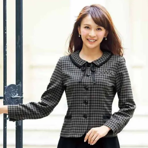 21005 長袖オーバーブラウス（リボン付） 事務服 en joie 株式会社ジョア アンジョア