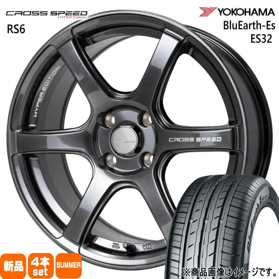 185/55R16 83V ヨコハマ BluEarth-Es ES32 夏用 サマータイヤ CROSS SPEED RS6 スイフト カローラフィールダー etc.