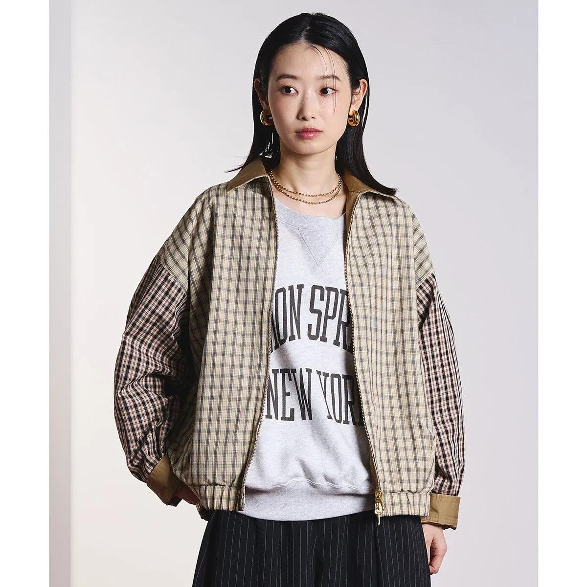 CREOLME/REVERSIBLE CHECK JACKET／ローズバッド（ROSE BUD）