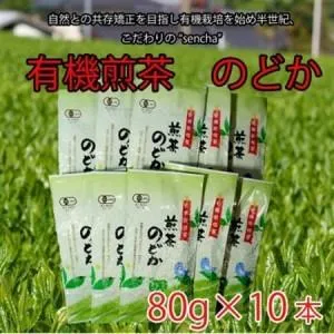 ふるさと納税 有機煎茶 のどか 80g×10本入【1546185】 三重県