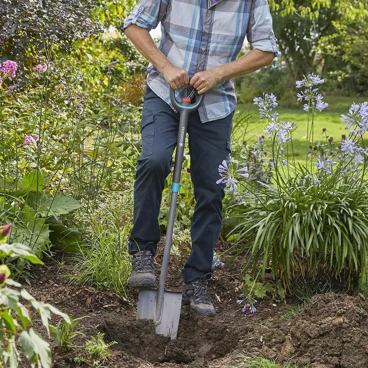 タカショー GARDENA スコップ ガーデニング ガルデナ / シャベル 角型 伸縮型 ErgoLine /小型