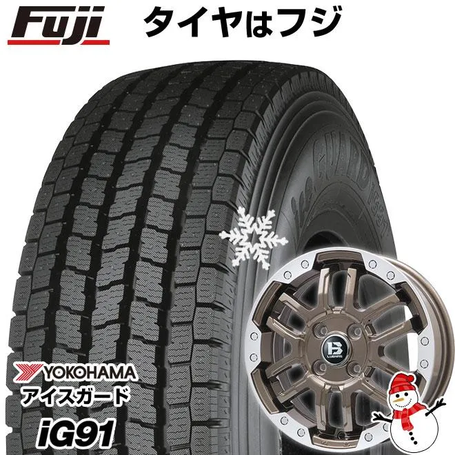 送料無料 クリッパーEV ミニキャブEV スタッドレスタイヤ ホイール４本セット 145/80R12 86/84N ヨコハマ アイスガード iG91 B-LUGNAS FRD 12インチ