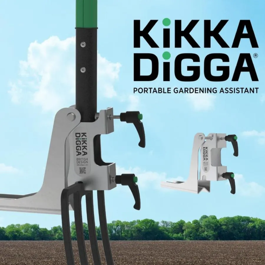 Kikka Digga キッカディガー 土起こし補助器具 土堀り スコップ ガーデンフォーク ガーデニングフォーク につけるだけ！