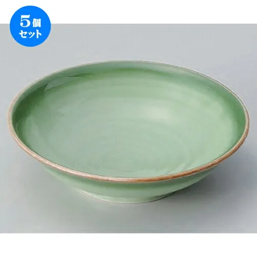 5個セット☆ 向付 ☆緑彩向付 [ 15.7 x 4.3cm 310g ] | 和食器 鉢 小鉢 ボウル 浅鉢 料亭 ホテル 食器 業務用 飲食店 カフェ うつわ 器 おしゃれ かわいい ギフト プレゼント 内祝い 誕生日 贈り物 贈答品 おすすめ 食器セット