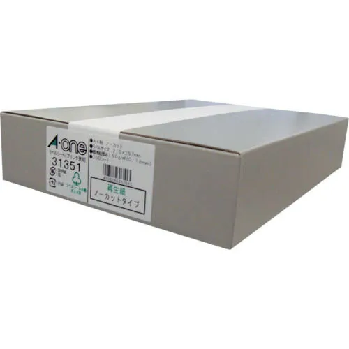 ３M ( スリーエム ) エーワン ラベルシール(プリンタ兼用)再生紙 1面 (300枚入) ( 31351 ) 【メーカー取寄】