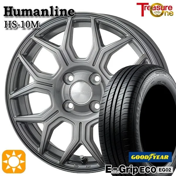 サマータイヤ ホイール4本セット 175/65R14インチ 4H100 ヒューマンライン HS10M DG グッドイヤー EG02