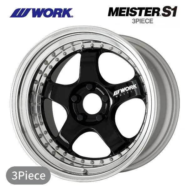 ワーク マイスター S1 3ピース BLK 19×12 +22 5/100 新品ホイール1本