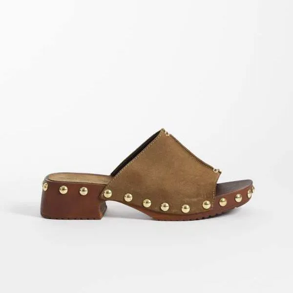 エイソス ASOS asos ASOS DESIGN フランコ プレミアム ミュールサンダル クロッグ オリーブスエード 靴 レディース 女性 インポートブランド 小さいサイズから大きいサイズまで