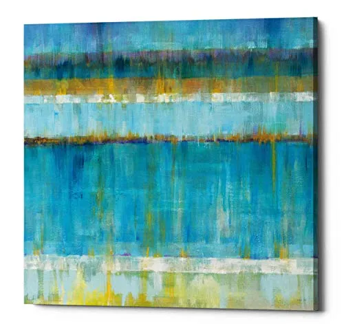 【中古】【未使用・未開封品】Epic Graffiti\"Abstract Stripes by Danhui NAI, Giclee キャンバスウォールアート 18\" x 18\" ブルー EPIC-CA18181581