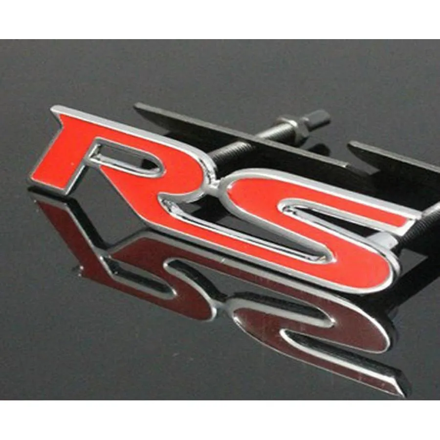 【並行輸入品】1pc 3D Hot Red RS Metal Hood Front Grille Grill Race Running Bad