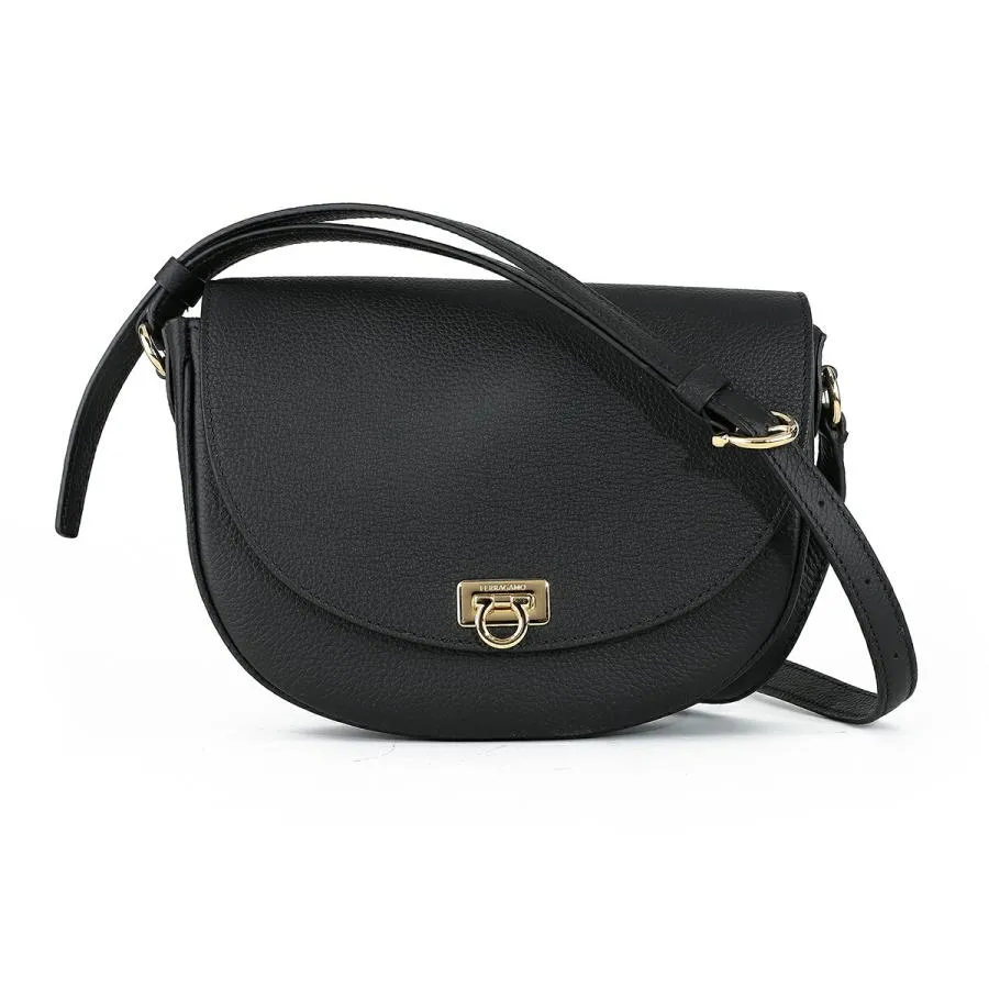 並行輸入 フェラガモ ショルダーバッグ FERRAGAMO ガンチーニ 218373 772314レディース ブラック 黒