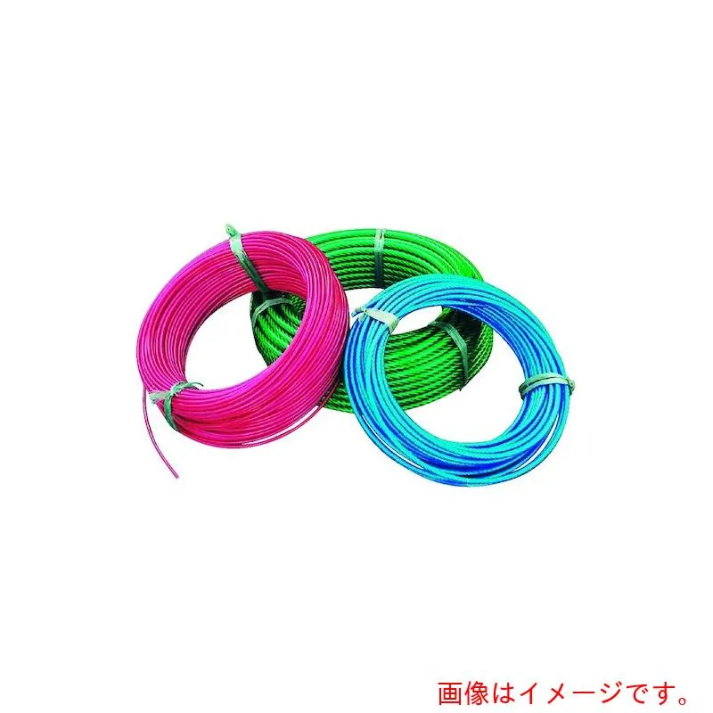 コンドーテック ビニール被覆ワイヤロープ （ＶＣワイヤ） ６ｘ２４ Ｇ／Ｏ １０－１２×２０Ｍ 白・不透明 【品番：051034G10020W】