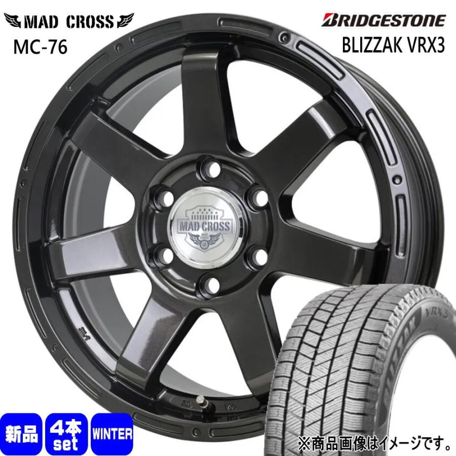 265/60R18 110Q ブリヂストン BLIZZAK VRX3 冬用 スタッドレスタイヤ MAD CROSS MX76 三菱 トライトン GLS 18インチ