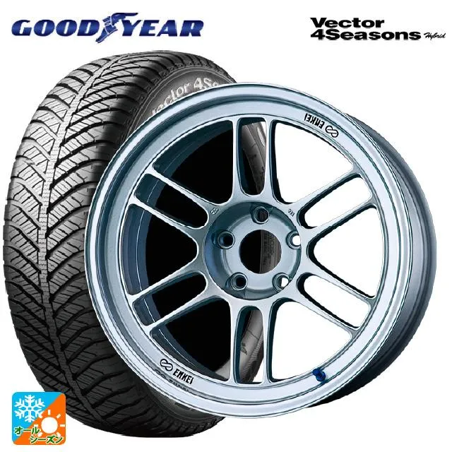 送料無料 オールシーズンタイヤホイールセット 215/50R17 95H XL グッドイヤー ベクターフォーシーズンズ ハイブリッド エンケイ レーシ