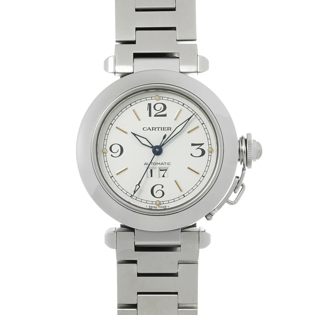 カルティエ CARTIER パシャC ビッグデイト W31044M7 ホワイト ユニセックス 腕時計 カルティエ 時計 高級腕時計 ブランド 【ローン48回払い無金利】【中古】