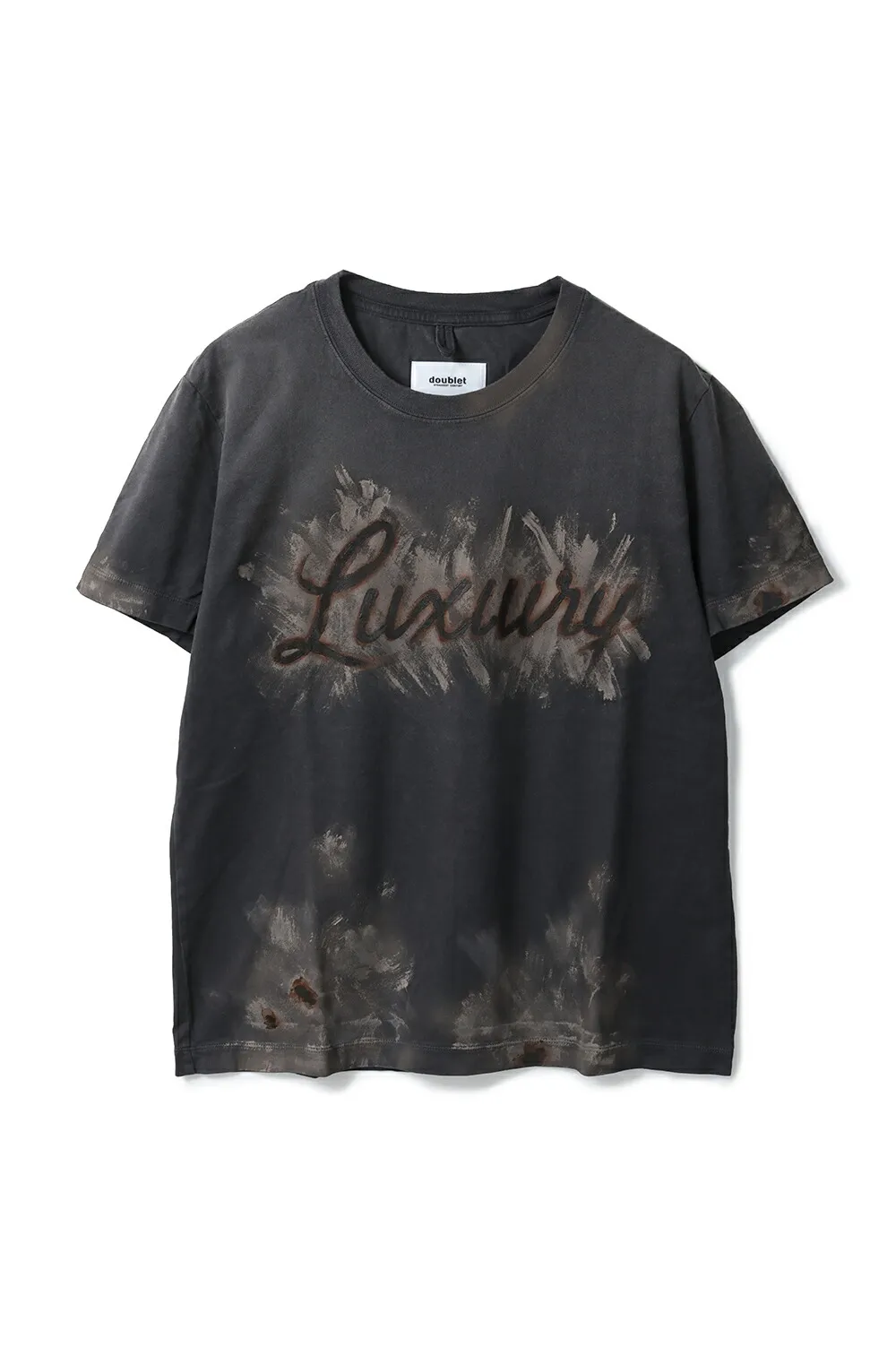 LUXUARY MUD PAINT T-SHIRT - BLACK (26SS40CS434) doublet(ダブレット)