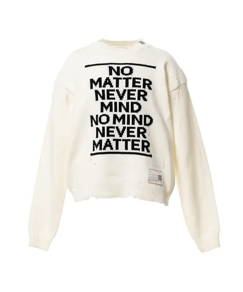 セーター ニット Message Jacquard Knit Sweater メンズ
