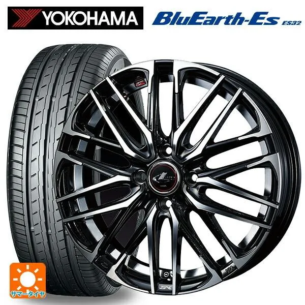 送料無料 サマータイヤホイールセット 195/60R17 90H ヨコハマ ブルーアースEs ES32 ウェッズ レオニス SK 17-6.5J