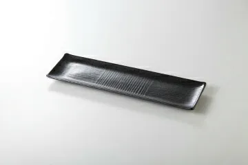 【まとめ買い10個セット品】【38K243-18】銀彩黒 筋彫長皿まごころ第38集【キャンセル/返品不可】【 おしゃれ 食器 テーブルウェア 業務用 居酒屋 レストラン 喫茶店 ホテル 家庭用】【厨房館】