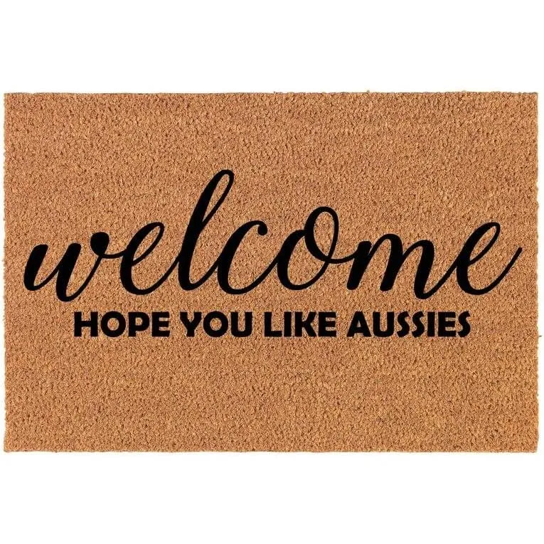 【並行輸入品】Welcome Hope You Like Aussies Australian Shepherd Dog Non Slip En 並行