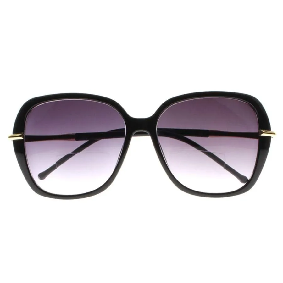 【並行輸入品】Womens Oversize Square Nerd Geek Bifocal Sunglasses Tinted Lens