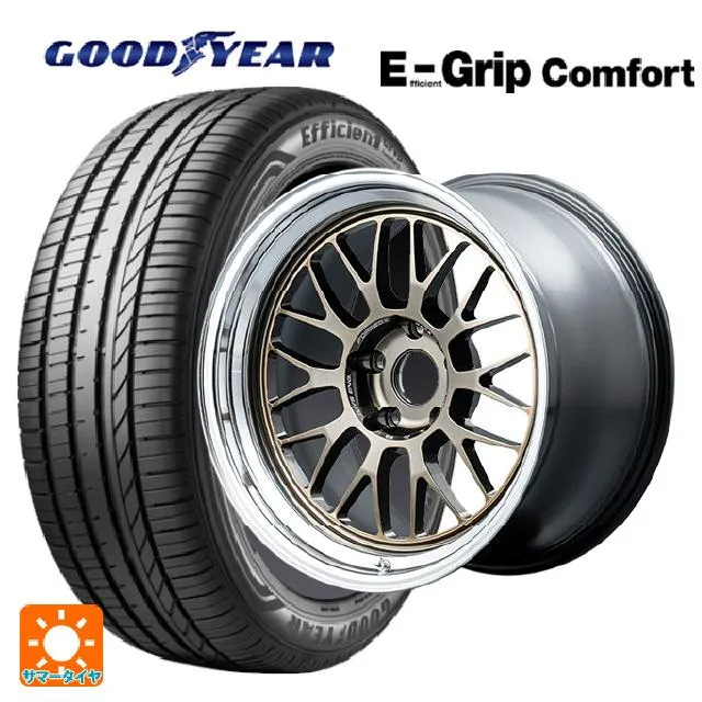 送料無料 サマータイヤホイールセット 225/40R19 93W XL グッドイヤー エフィシェントグリップ コンフォート レイズ ボルクレーシング