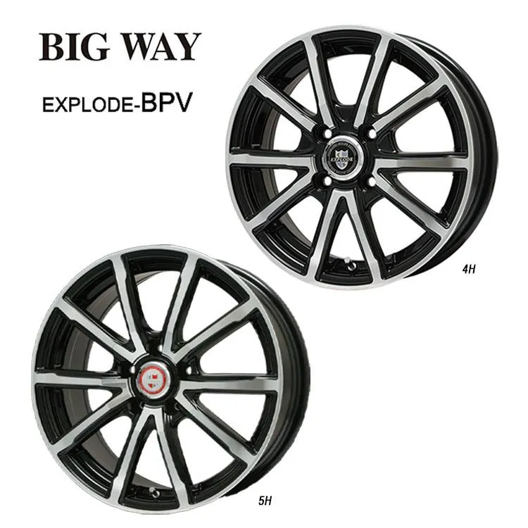 15インチ 5H100 6J 6J+43 5穴 ホイール 【4本セット 新品】  EXPLODE BPV 送料無料 ビッグウェイ