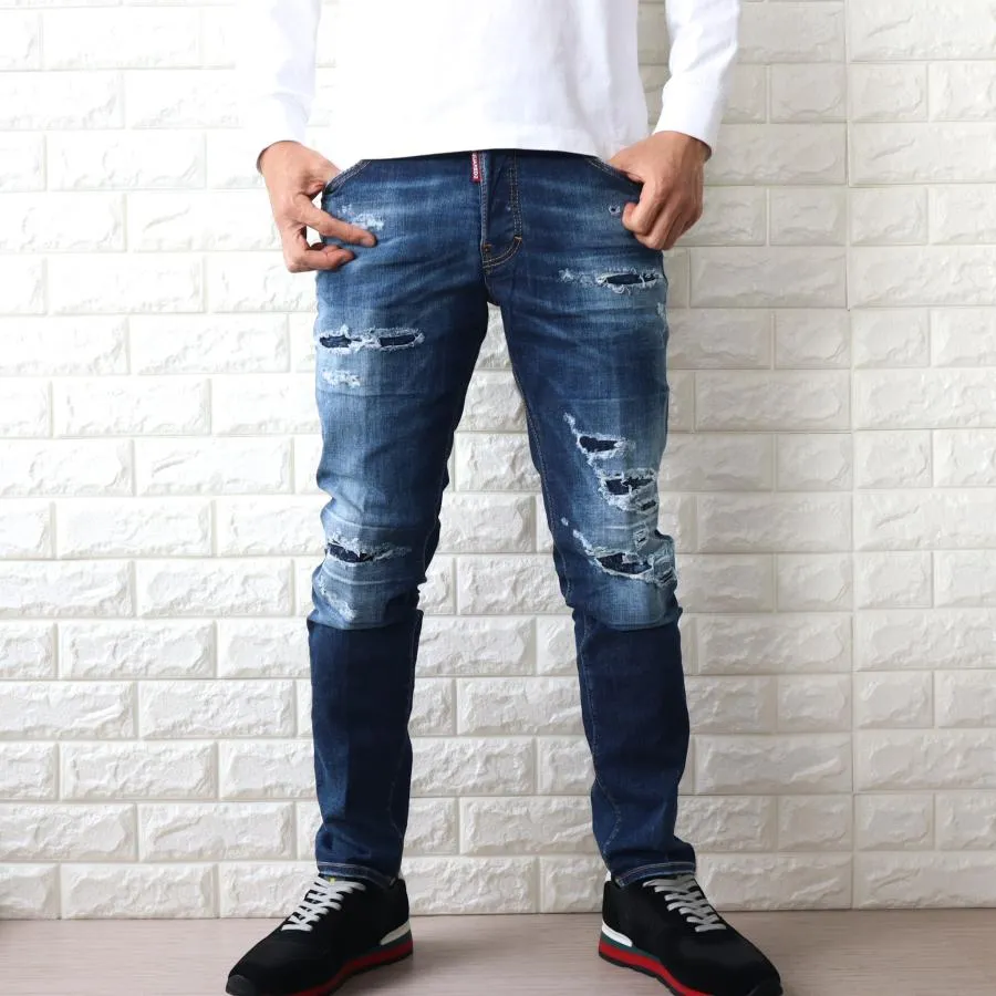【並行輸入品】ディースクエアード ジーンズ メンズ ブルー D2 スケーター SKATER JEAN デニム ジーパン S71LB1261 S30789 470