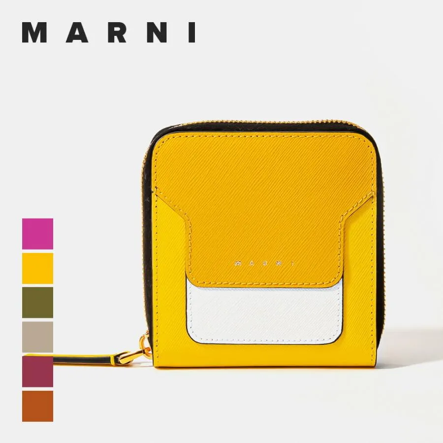 マルニ MARNI 二つ折り財布 PFMOQ09U11 LV520 レディース 財布 ジップアラウンド レザー ウォレット コンパクト プレゼント ギフト ブランド おしゃれ   爆買