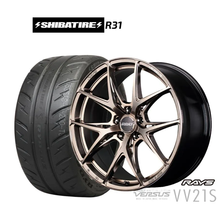 サマータイヤ ホイール4本セット レイズ ベルサス CRAFT COLLECTION VV21S(グレイスゴールド) SHIBATIRE シバタイヤ 200R (R31) 225/40R18