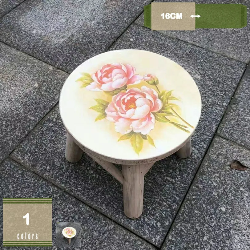 スツール 木製 円形 椅子 おしゃれ ミニスツール 小さい ウッドスツール 丸椅子 花柄 イス かわいい 天然木 無垢材 花台 ミニテーブル 低い椅子 小さい 椅子 ロースツール アンティーク 玄関 腰掛け コンパクト 観葉植物 飾り台 mysco