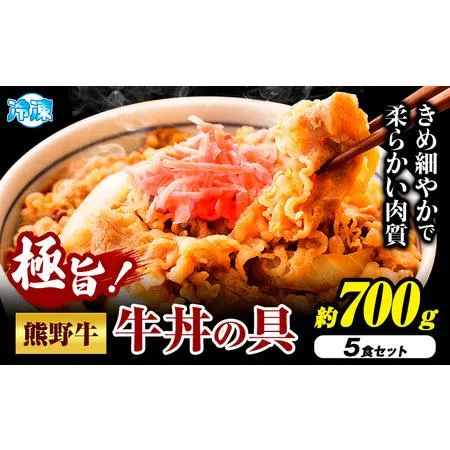 ふるさと納税 牛丼 熊野牛 牛丼の具 5個 セット 計700g 株式会社Meat Factory《30日以内に出荷予定(土日祝除く)》和歌山県 日高川町 送料無.. 和歌山県日高川町